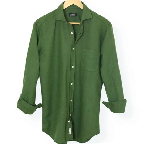 Camisa Double Match De Algodón Verde Esmeralda 